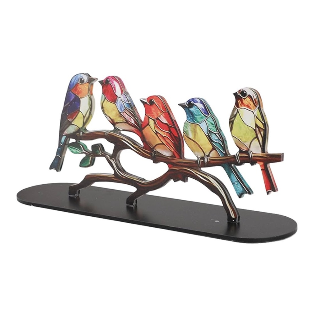 Faux Stain-glass Bird Decoration